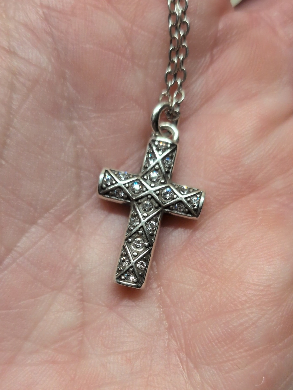 Brighton Crystal And Silver Cross Necklace - Picture 14 of 17